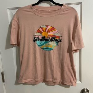 Pink graphic tee “no bad days”